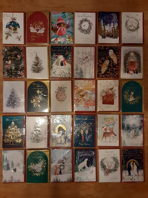 Brand New Job Lot Of 180 Mixed Abacus Sealed Christmas Cards