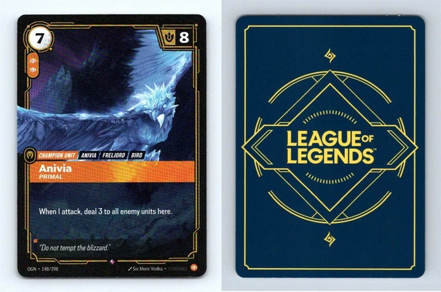 ANIVIA #148/298 RIFTBOUND League Of Legends Origins 2025 Rare Holo TCG ...