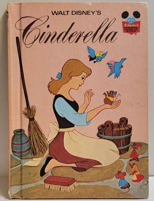Vintage 1974 Walt Disney Cinderella Wonderful World Of Reading Book Club Edition