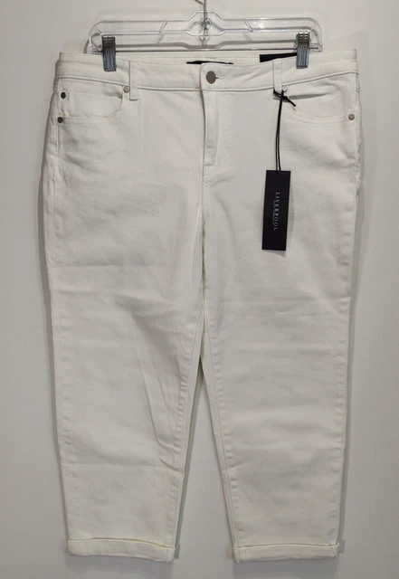 Liverpool Jeans Company Michelle Capri Womens NWT Pants White Size 14/32