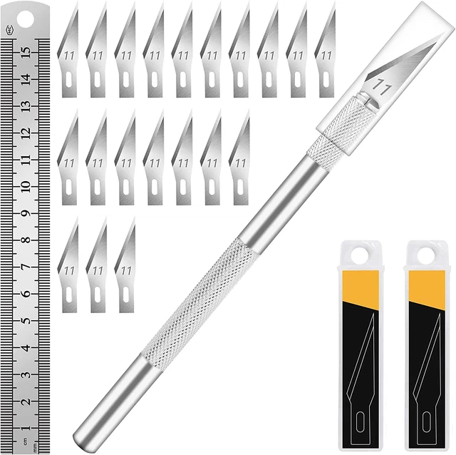 KIT EXACTO KNIFE Set 20 Blade Refill Xacto for Leather Craft Pen Cutter