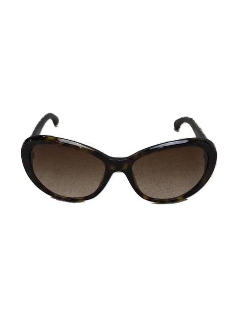 CHANEL #264 Sunglasses Plastic Brown Brown TWEED 714