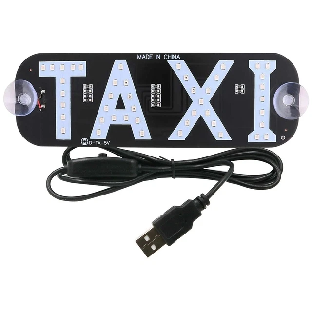 USB LED Indicator Taxi Light Panel Sign Warning Light Car Interior Roof Light