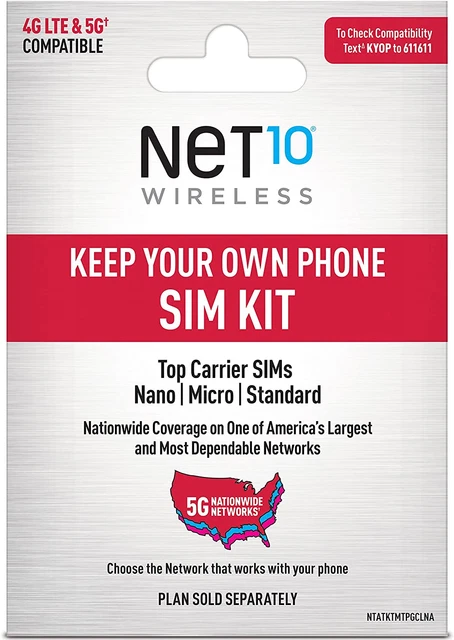 Net10 Prepaid Sim Card Kit Universal, Black