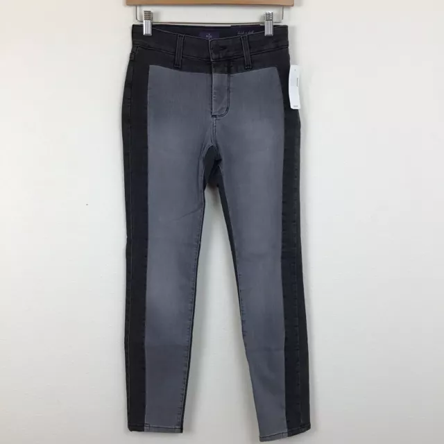 Not Your Daughters Jeans NYDJ 2 P Gray Color Block Aurora Legging Jeans NWT 3