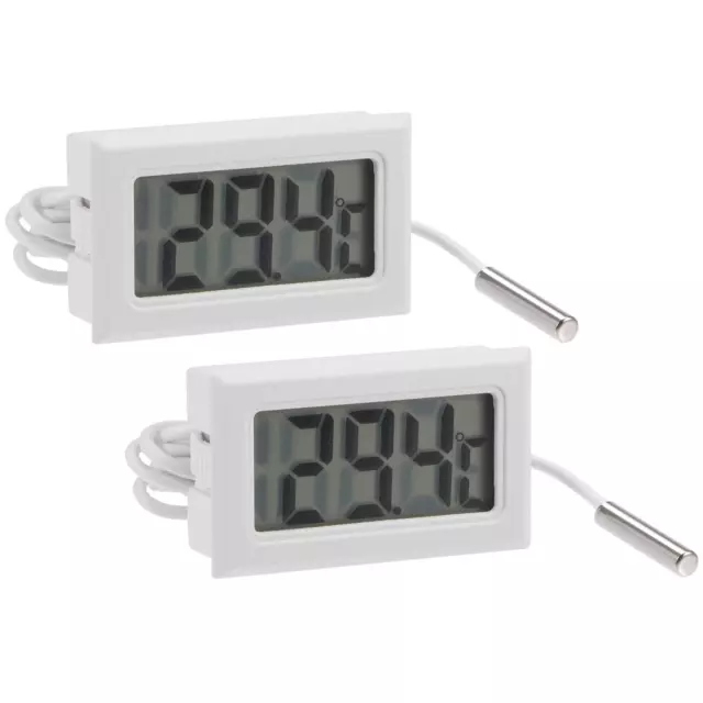 Digitale Thermometro -50 a 110 Gradi 10K con 2m NTC Sensore Cavo Bianco 2pz