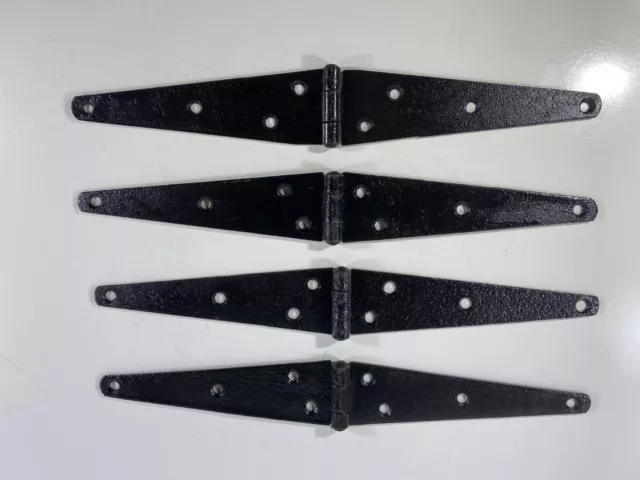 Lot 4 Vintage Cast Iron Barn Door Strap Hinges Gate Shed 12"