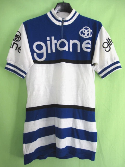 MAILLOT CYCLISTE VINTAGE GITANE Cycles Acrylique Laine 70'S jersey