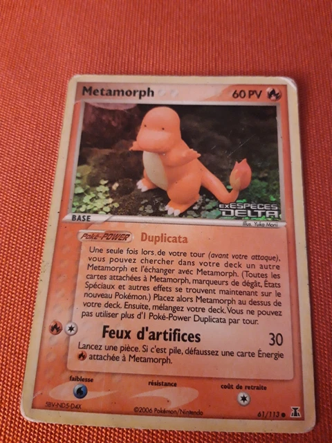 Metamorph 61/113 Pv60 Salameche Holo Ex Species Delta Pokemon Cards Rare Vf Fr