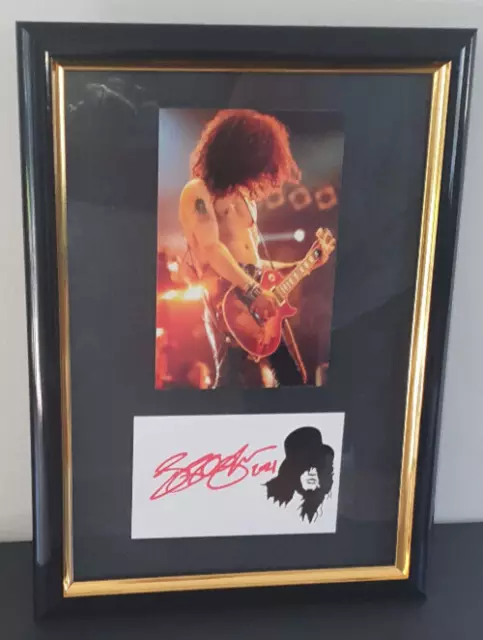 Slash - Hand Signed Card With Coa - Framed Display Guns N' Roses