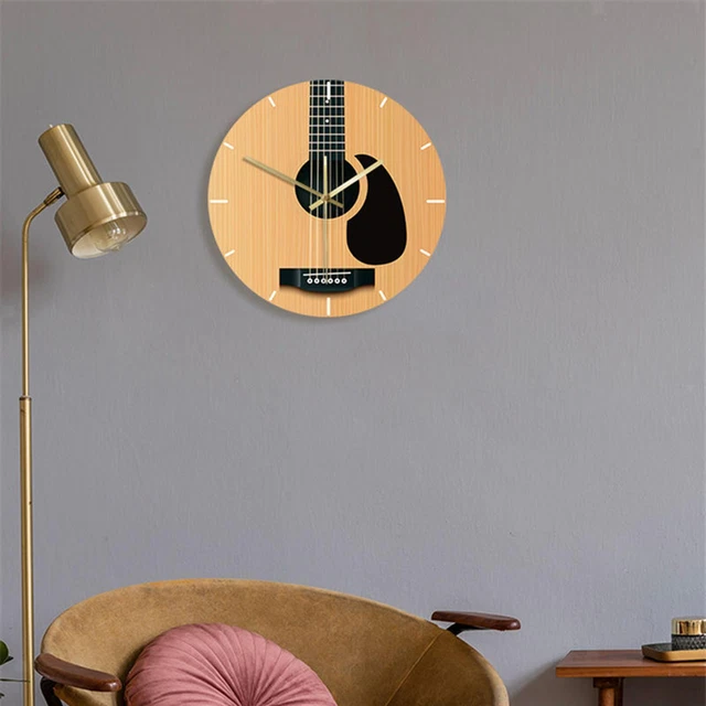 Grande horloge murale de guitare montre de mur de musique PP pour le studio