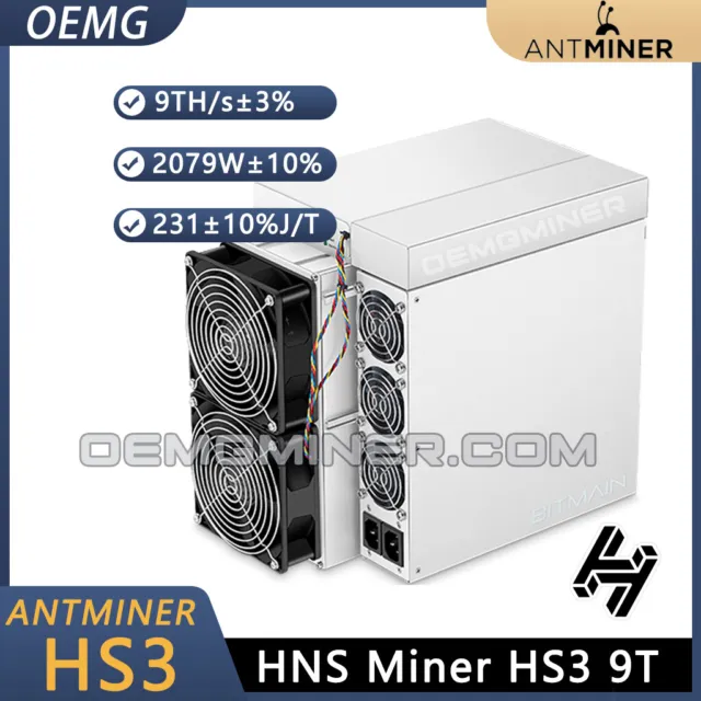New Bitmain Antminer HS3 Miner 9T 2079W HNS Mining Blake2B SHA3 Algo with PSU