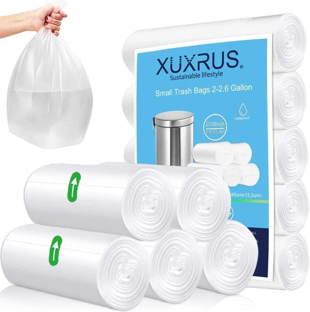 Sacchetto spazzatura Xuxrus sacchetto rifiuti 5 litri 200 pezzi 5 rulli trasparente