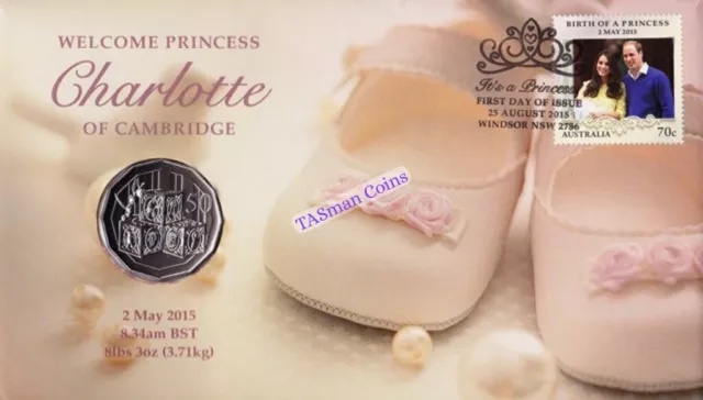 PNC Australia 2015 Birth of a Princess HRH Charlotte RAM 50c Commemorative Coin