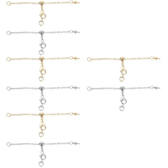 8 piezas Collar Pulsera Extensor Cadenas Ajustable Hágalo usted mismo Pulsera Joyería