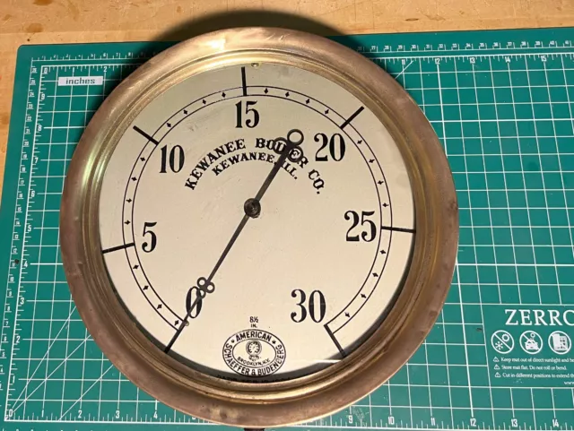 Steampunk antique brass and cast iron 10" pressure gauge