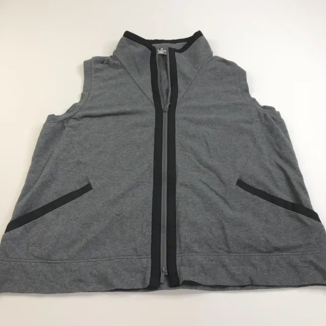 Lafayette 148 New York XL Women's Full Zip Sweater Vest Gray Black