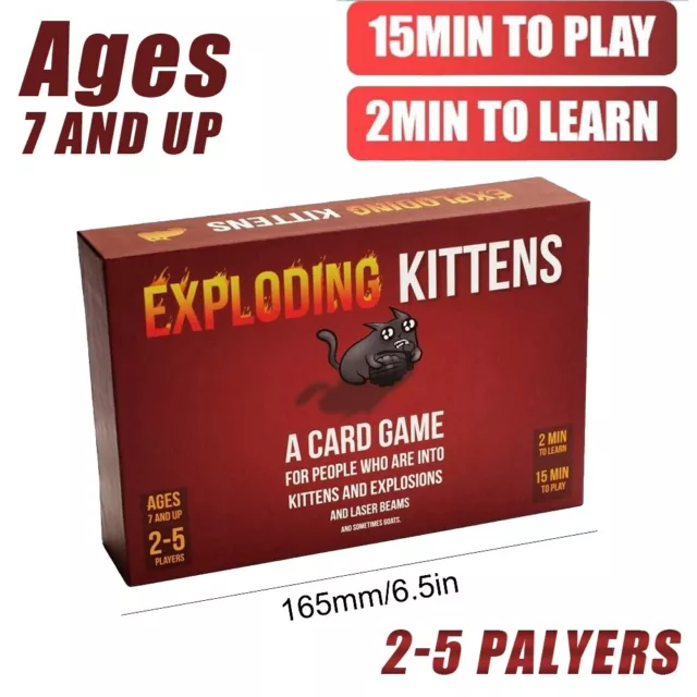 Exploding-Kittens Original Edition Kartenspiel Spielzeug für 14+Teens Erwachsene