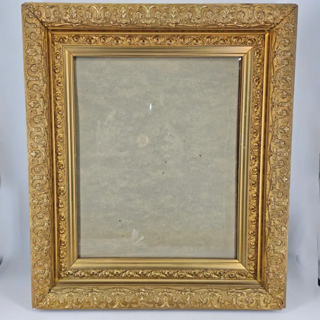 Vintage Antique Gilded Gold Picture Frame Gilt Wood and Gesso for 14X11