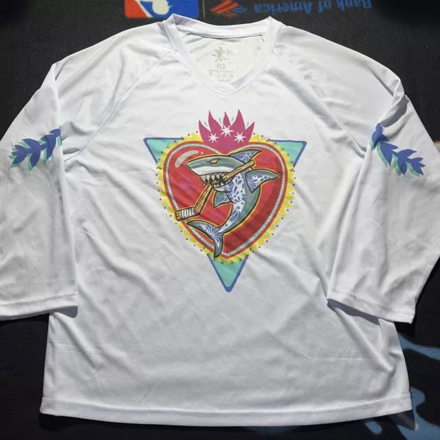 San Jose Sharks Los Tiburones Hispanic Heritage Jersey Shirt - Mens XL (J5)