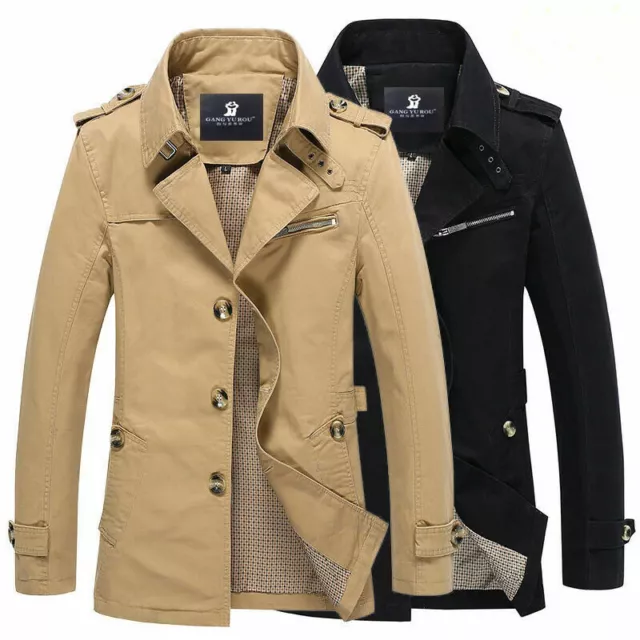 Fashion Men's Winter Slim Vogue Trench Coat Long Jacket Overcoat Outwear