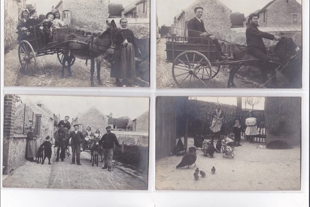 MERY SUR OISE: Lot of 4 Photo Cards circa 1910 (Coupling) - VGC