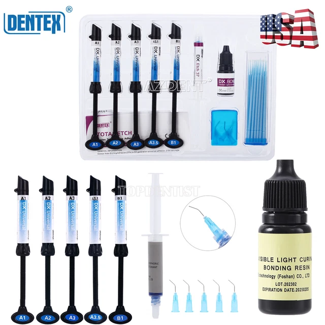 Dental Light Cure Resin Composite 37% Etching Adhesive Gel Bonding Kit A1-B1