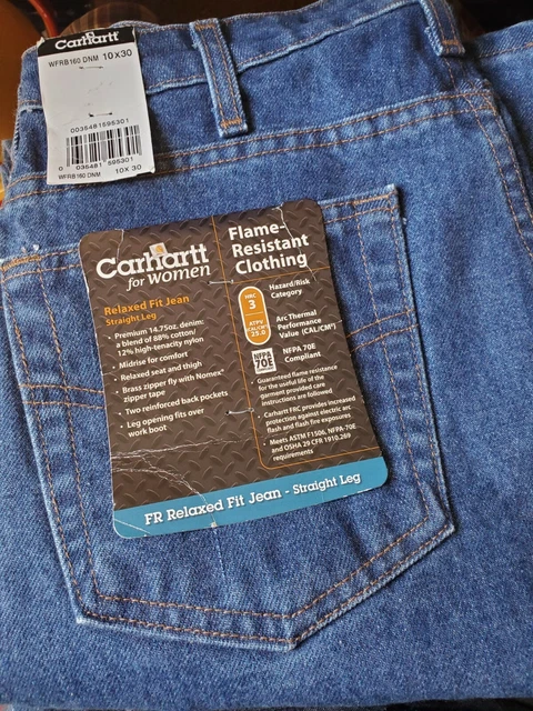 Carhartt FR Jeans Womens WFRB160 - Flame-Resistant Denim Relaxed 10 x 30  NWT