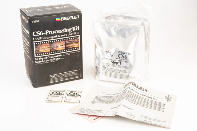 Kit de procesamiento Beseler CS6 para concentrado de películas deslizantes E-6 para 1/2 litro V14