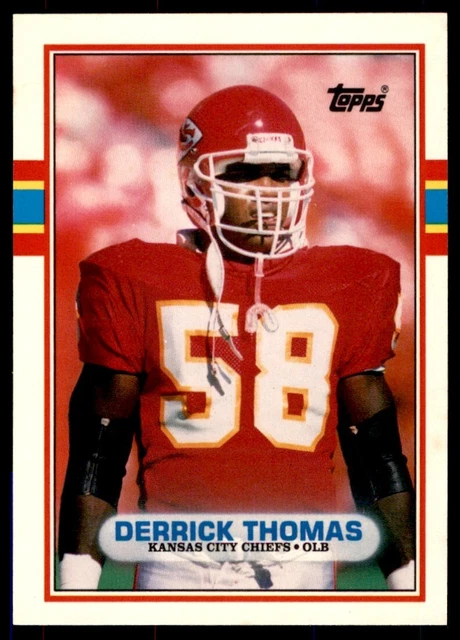 Carte Sportive Derrick Thomas 1990 Topps #248 - Rookie, PSA 8, Dos Disclaimer, Chiefs