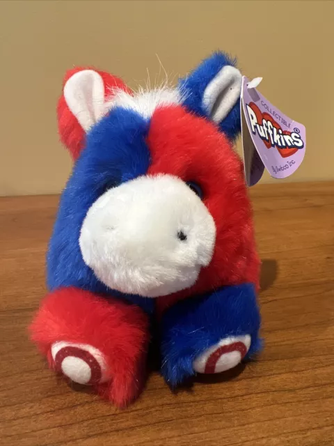 Puffkins ~ STRIPES the Donkey ~ Red White & Blue w/ Tags 4th of July