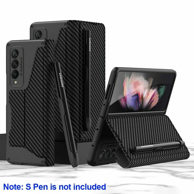 Etui de téléphone en cuir de luxe pour coque arrière Samsung Galaxy Z Fold 3 5G