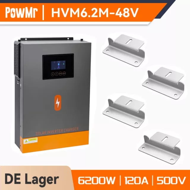 PowMr 6200W 48V Off Grid Solar Inverter Wechselrichter Mit MPPT 120A  Laderegler