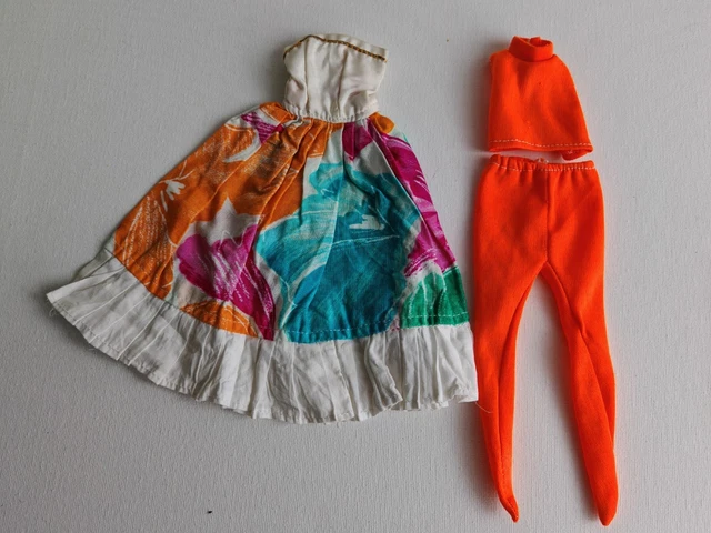 Tenue Vintage 4 Pièces Pour Poupée Tressy/Bella - Motif Pommes Vertes Et Poncho