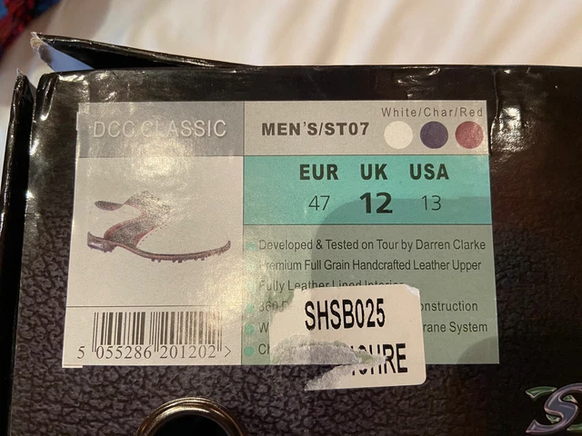 USED RARE STUBURT Darren Clarke Collection Classic Golf Shoes Size