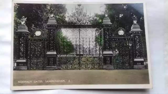 Vintage postcard,real photo,Norwich Gate,Sandringham,1930s,Norfolk