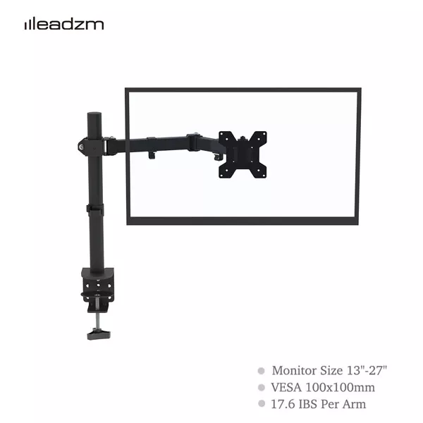 Single Arm Desk Mount LCD LED Computer Monitor Bracket Stand 13”-27” Screen TV