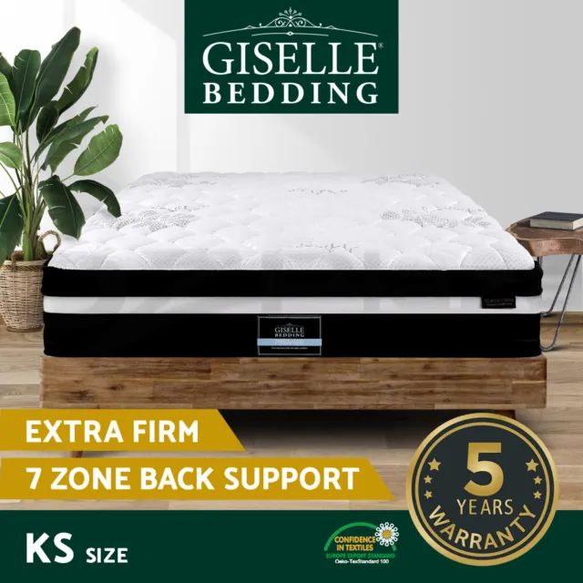 Giselle Bedding 28cm Mattress Super Firm Bed 7 Zones Pocket Spring King Single