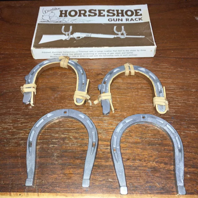 Western Horseshoe Gun Rack #200 San Angelo Die Cast Original -Box Wear- No Nails