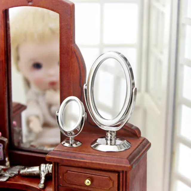 1pc Mirror Dollhouse 1:12 Angle Adjustable Vanity mirror Miniature Accessories