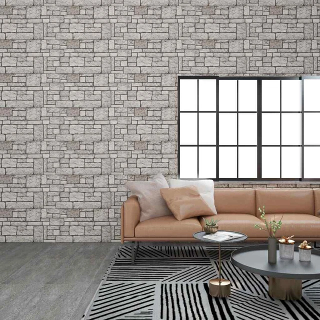 Panneaux muraux 3D Design de brique gris 10 pcs EPS