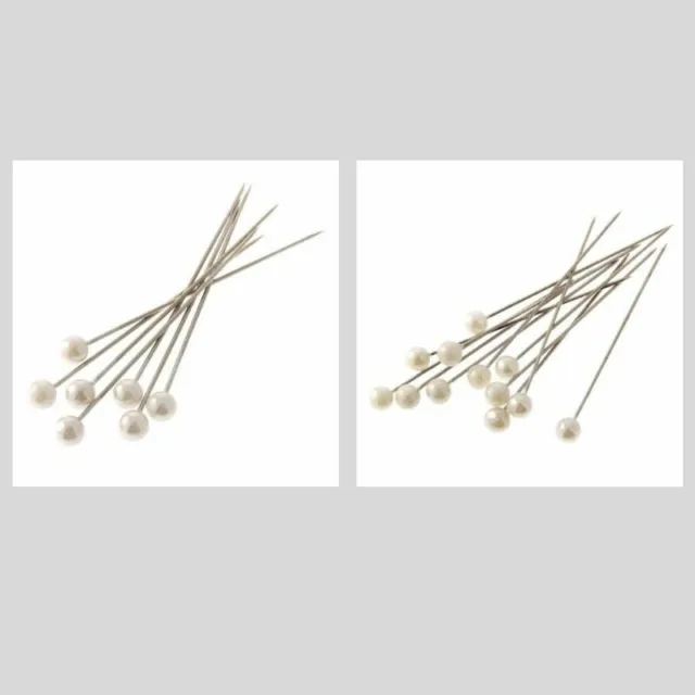 Alfileres de corsé florista con cabeza de perla de 5 mm - alfiler de 5,5 cm - 144 piezas por paquete blanco o crema