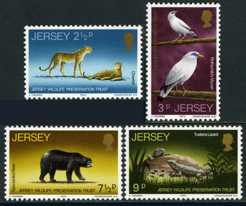 Jersey Mnh Presentation Pack Stamp Set 1972 Sg 73-76 Wildlife Preservation Trust