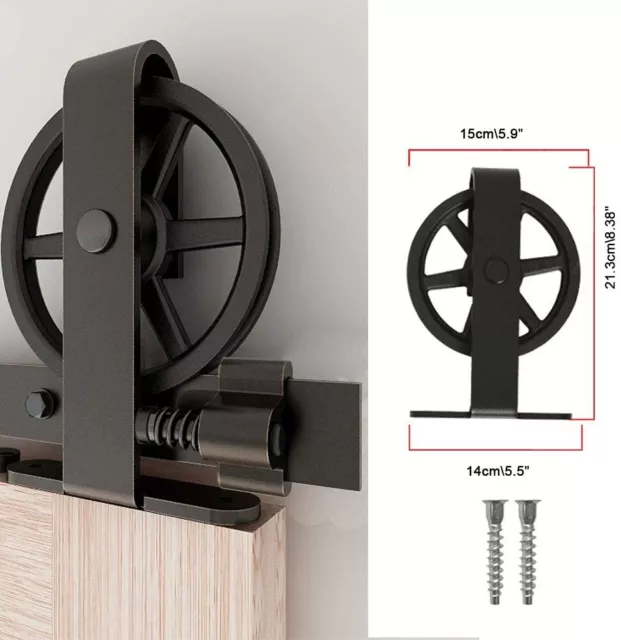 Sliding Barn Door Hardware Track Kit 4/5/6/8/10FT for Single/Double Wood Doors