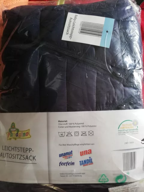 NEU Baby Autositzsack Leichtstepp Overall für Autositz/Babytrage blau Gr. 74/80 2