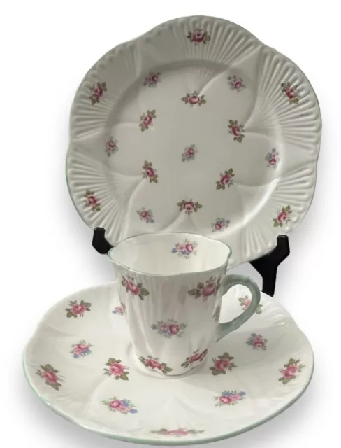 Shelley Bone China ROSEBUD Dainty Trio Cup Saucer Salad Bone China England