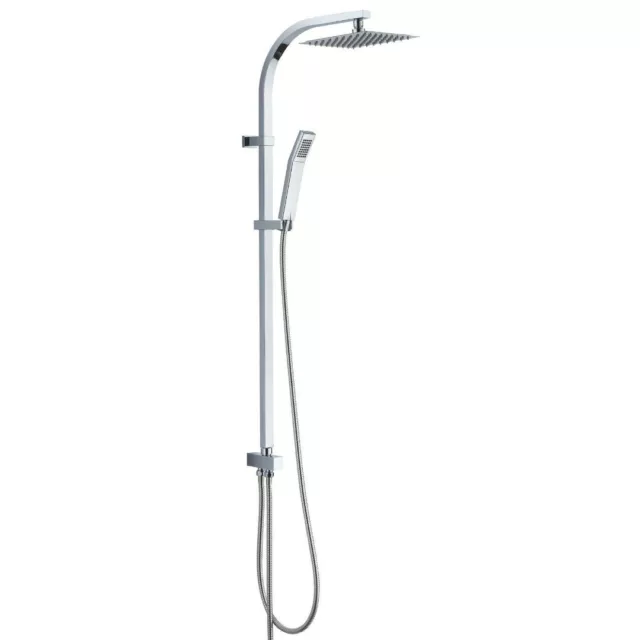 Colonna Doccia Attrezzata Acciaio Inox Cromato Soffione Quadro Doccetta