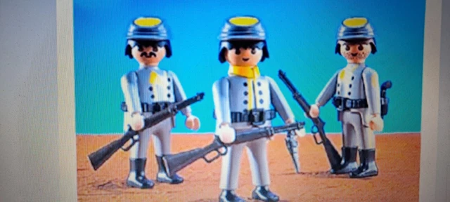 Playmobil – 5 Cavaliers Sudistes – Officiels Et Custom – Guerre De Sécession