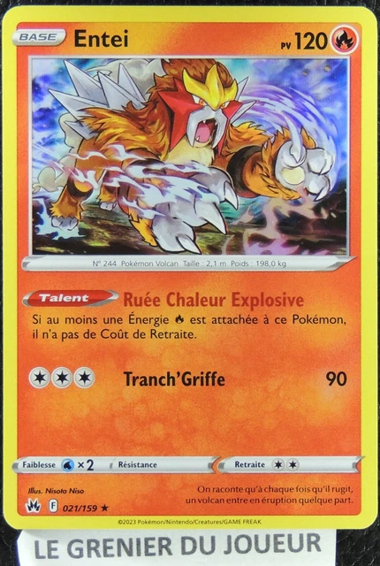 Pokemon Card Entei 021/159 HOLO RARE ZENITH SUPREME FR NEW