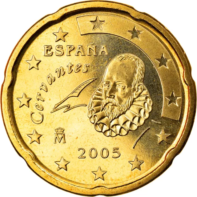 [#819703] Spanien, 20 Euro Cent, 2005, Madrid, STGL, Messing, KM:1044